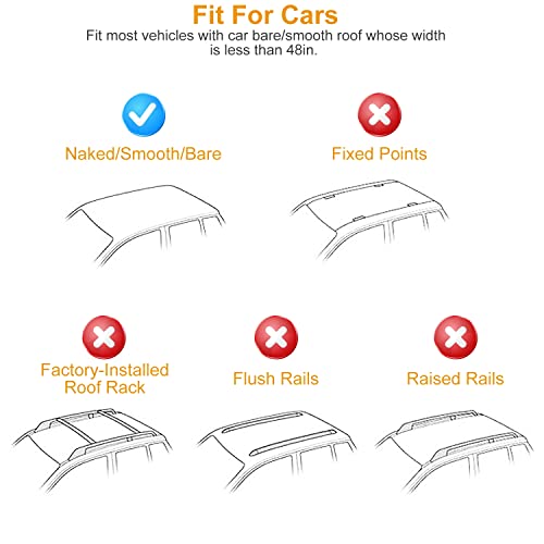 2Pcs Universal Roof Rack Cross Bars