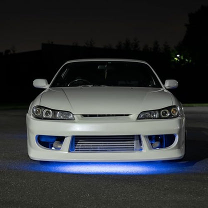 4pc Blue Slimline LED Car Flexible Underglow Lighting Kit