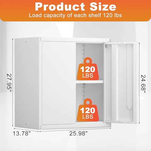 Metal Wall Cabinet (27.95"H Wall Cabinet / White)