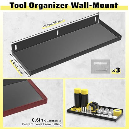 4Pcs Hand Tool Organizers Wall Mount (4 PCS Black)