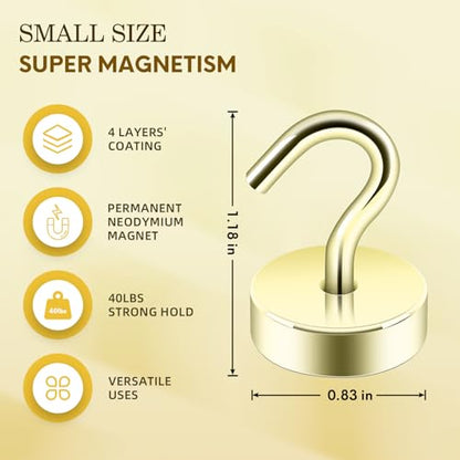 Magnetic Hooks Steel Tube Design for Cruise (Gold / 40lb Magnetic Hooks)