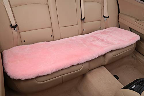 Pink Genuine Sheepskin Car Rear Seat Cover for Fuzzy Back Cushion (Pink)