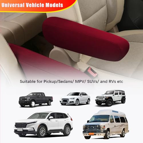 2PC Car Front Seat Armrest Covers (Wine Red-2PC)