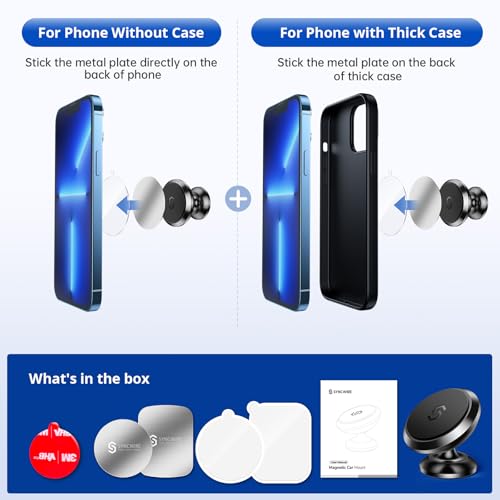Magnetic Car Phone Holder for Dashboard (Black)