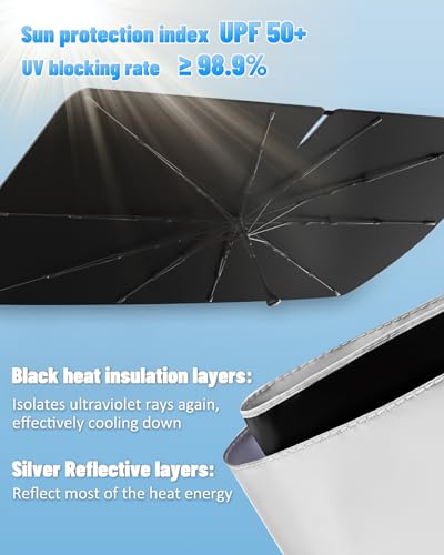 Windshield Sun Shade Umbrella Compatible with Subaru Outback Wagon 2015 2016 2017 2018 2019 (for Subaru Outback 2015-2019 - Umbrella)