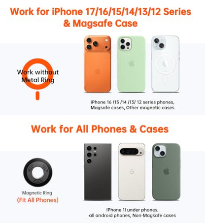 for MagSafe Car Mount【Windshield+Vent+Dash】Magnetic Phone Holder for Car Phone Holder Mount Cell Phone Holders for Your Car Accessories Suction Phone Mount for Car Truck Stand for iPhone 17 16 (Carbon Fiber)