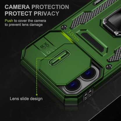 Phone Case for i Phone16 Case iPhone 16 Phone Case with Camera Lens Cover (iPhone 16 【6.1 inch】 / Olive Green)