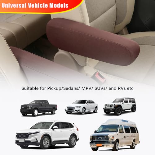 2PC Car Front Seat Armrest Covers (Coffee-2PC)