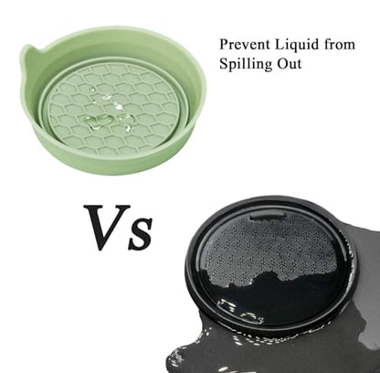 2 Pack Car Cup Coaster Silicone Spill (Tea Green Solid / 2 Pack)