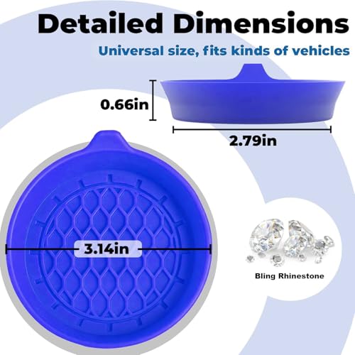 2 PCS Car Cup Coasters (Blue*2PCS / No Diamonds)