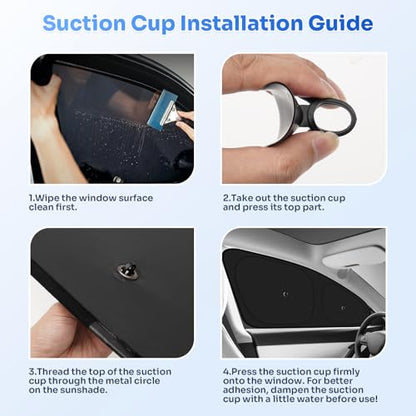 Upgraded Window Shades for 2020 (Tesla Model Y 2020-2024 with Suction)