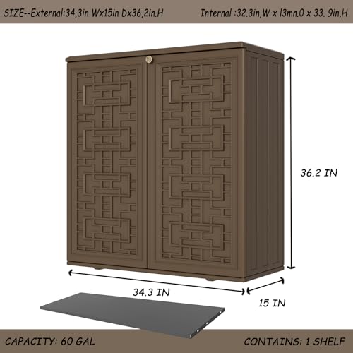 Storage Box Outdoor Caninet (Brown)