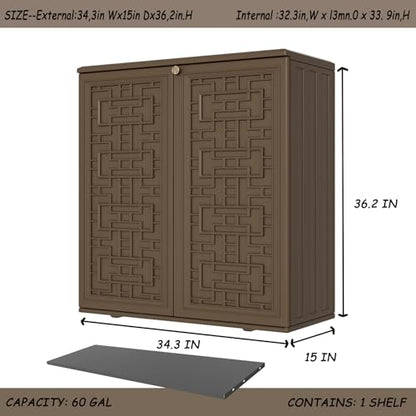 Storage Box Outdoor Caninet (Brown)