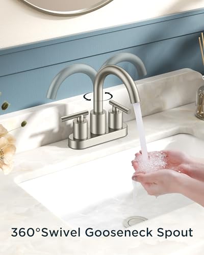 Brushed Nickel Bathroom Faucet 2 Hole (Stainless Steel)