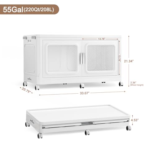 220 Qt Extra Large Stackable Storage Bin with Lid (White / 220QT-1pack)