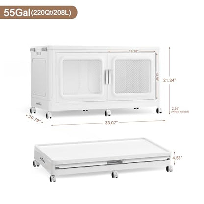 220 Qt Extra Large Stackable Storage Bin with Lid (White / 220QT-1pack)