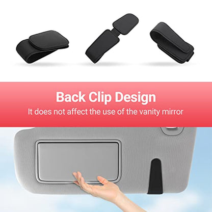Sunglass Holder for Car Sun Visor Magnetic Sunglasses Clip (Black)