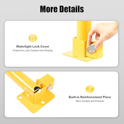 23In Q195 Iron Pipe Safety Bollard Yellow & Red Parking Barrier