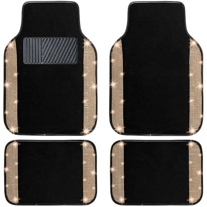 Bling Car Floor Mats Full Set (Champagne Diamond / Car Floor Mats (4 Pieces))