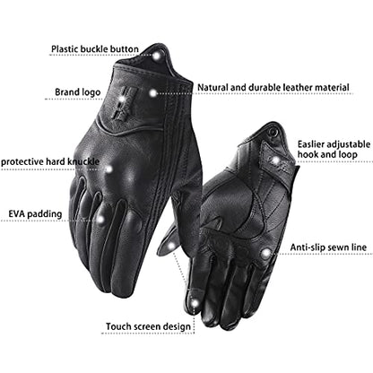 Mens Full Finger Touchscreen Motorcycle Gloves GM028 Black XL (X-Large / Black(Upgrade))