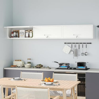 Metal Wall Storage Cabinet with Up (13.8"H / White)