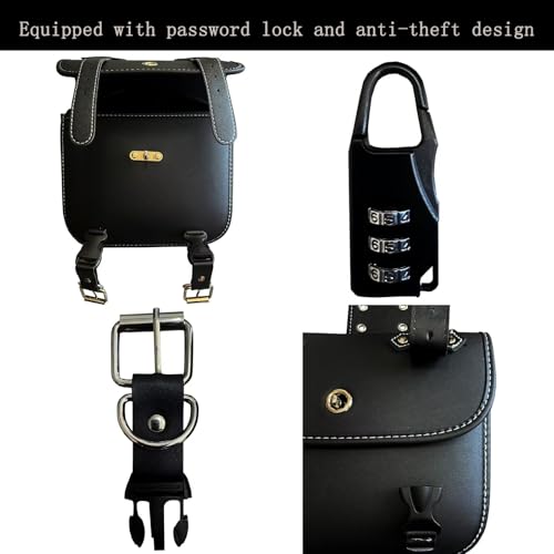 Faux Leather Motorcycle Saddlebags with Lock (Small Without Cup Bag)
