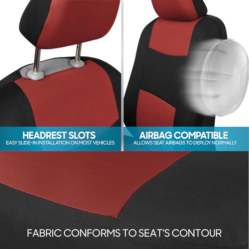 PolyPro Car Seat Covers Full Set in Terracotta on Black (Terracotta)