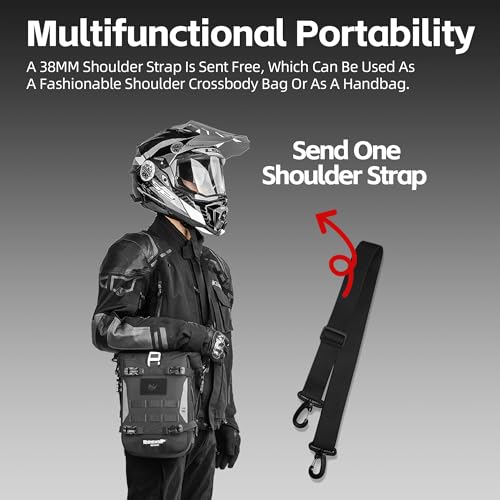 Motorcycle Crash Bar Bag Waterproof 6L Motorcycle Frame Bag Saddle Bag Side Bag with Shoulder Strap (Black 7L)