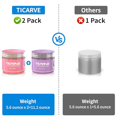2 Pack Cleaning Gel for Car Putty Car Accessories Car Detailing Kit (Purple+Rose Red)