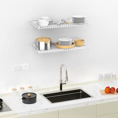 2 Pack Wall Mounted Storage Shelves (White / 12*23.5")