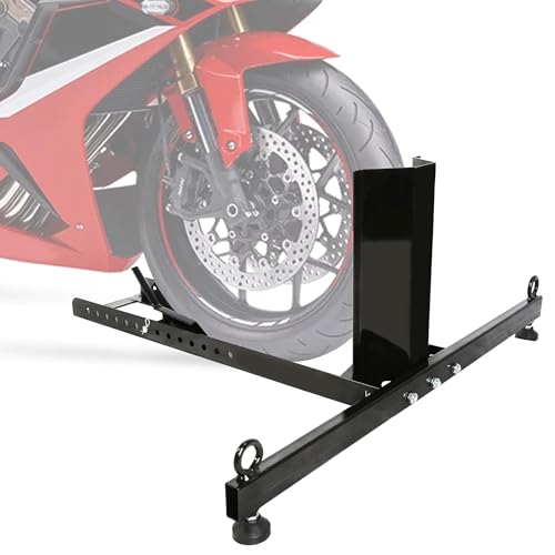 Adjustable Motorcycle Wheel Chock Stand Upright 1800lb Capacity (Black 1800 lbs)