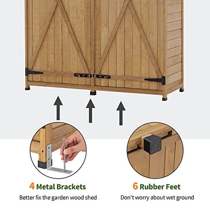 Outdoor Storage Cabinet with Shelves (Natural)