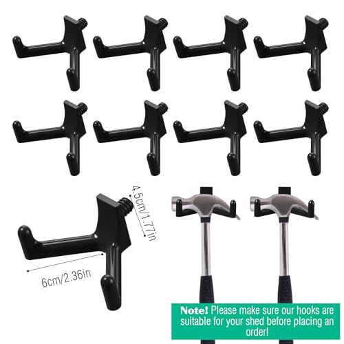 8 Pcs Shed Storage Tool Hooks Accessories Compatible with Suncast (V Shaped)