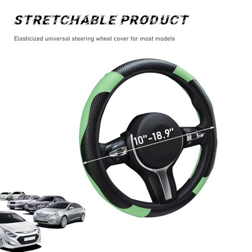 Car Steering Wheel Cover (Green, With Lining)