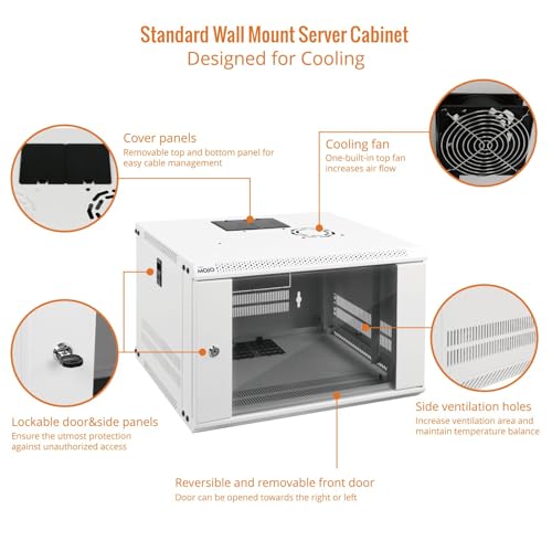 6U Wall Mount Rack Network Cabinet for 19" IT Equipment (6U/Glass Door / White)