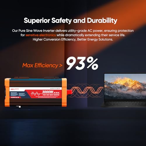 3000W Pure Sine Wave Inverter 12V DC to 120V AC (3000W)