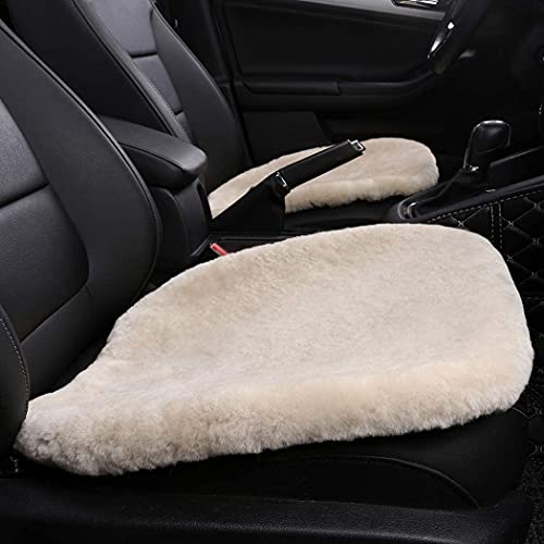Genuine Sheepskin Car Seat Cover for Fuzzy Soft Fur Wool Cushion (Pearl)