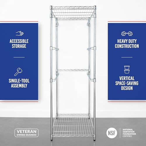 5 Tier Steel Tote Rack for 27 Gallon Bins (1 Pack / Silver)