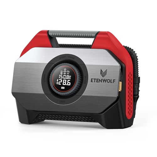 VORTEX S6 Tire Inflator Portable Air Compressor (Red / 19200 Mah)