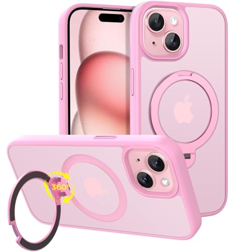 Magnetic Case for iPhone 15 with Stand (6.1" (for iPhone 15) / Pink)