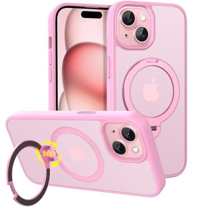 Magnetic Case for iPhone 15 with Stand (6.1" (for iPhone 15) / Pink)