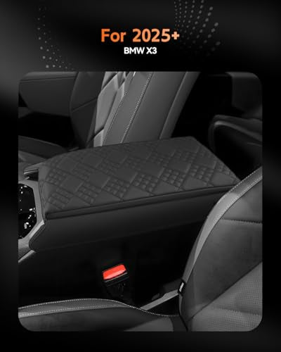 for 2025 2026 BMW X3 Center Console Cover Armrest Box Cover for X3 (BMW X3 2025+ Thickened Black Leather)