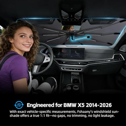 Windshield Sun Shade Umbrella for BMW X5 2014 (For BMW X5 2014-2026)