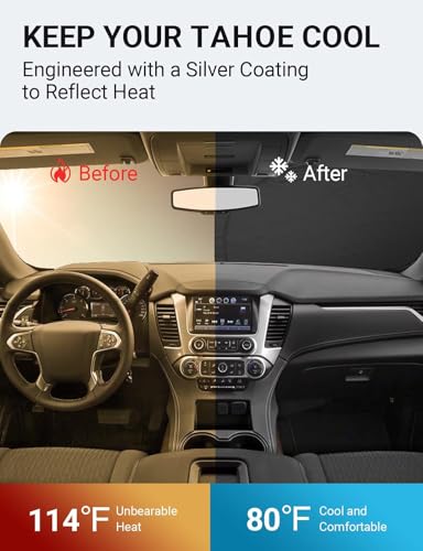 Custom Fit Car Windshield Sun Shade for 2015 (2015-2020 Tahoe SUV)