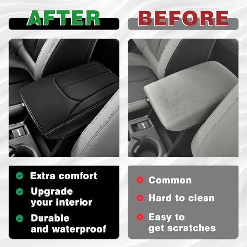 Armrest Cover for Subaru Forester 2025 (21) 25+ |Forester| Black/Gray Stitching, Regular)