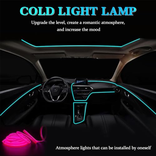 EL Wire Car Interior LED Strips Lights (Pink)