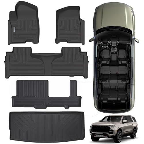 Floor Mats & Trunk Mat for Chevrolet Tahoe 2021 (2021-26|For Chevrolet Tahoe 8Seats|Full Set)