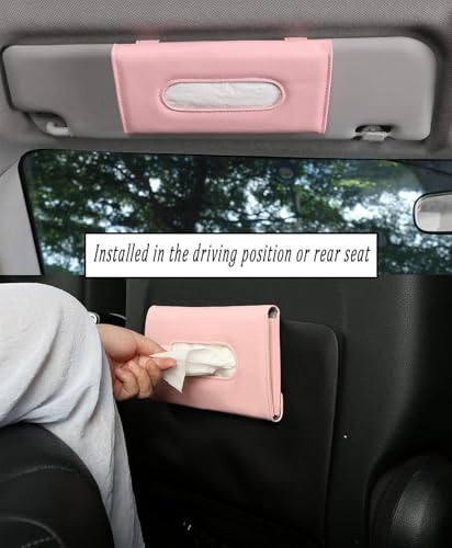 Pink Sun Visor Car Tissue Holder (Pink)
