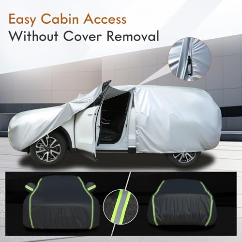 SUV Car Cover Waterproof All Weather (Silver / YXXL+：for SUV(Lenght 216"-230"))