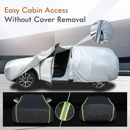 SUV Car Cover Waterproof All Weather (Silver / YXXL+：for SUV(Lenght 216"-230"))
